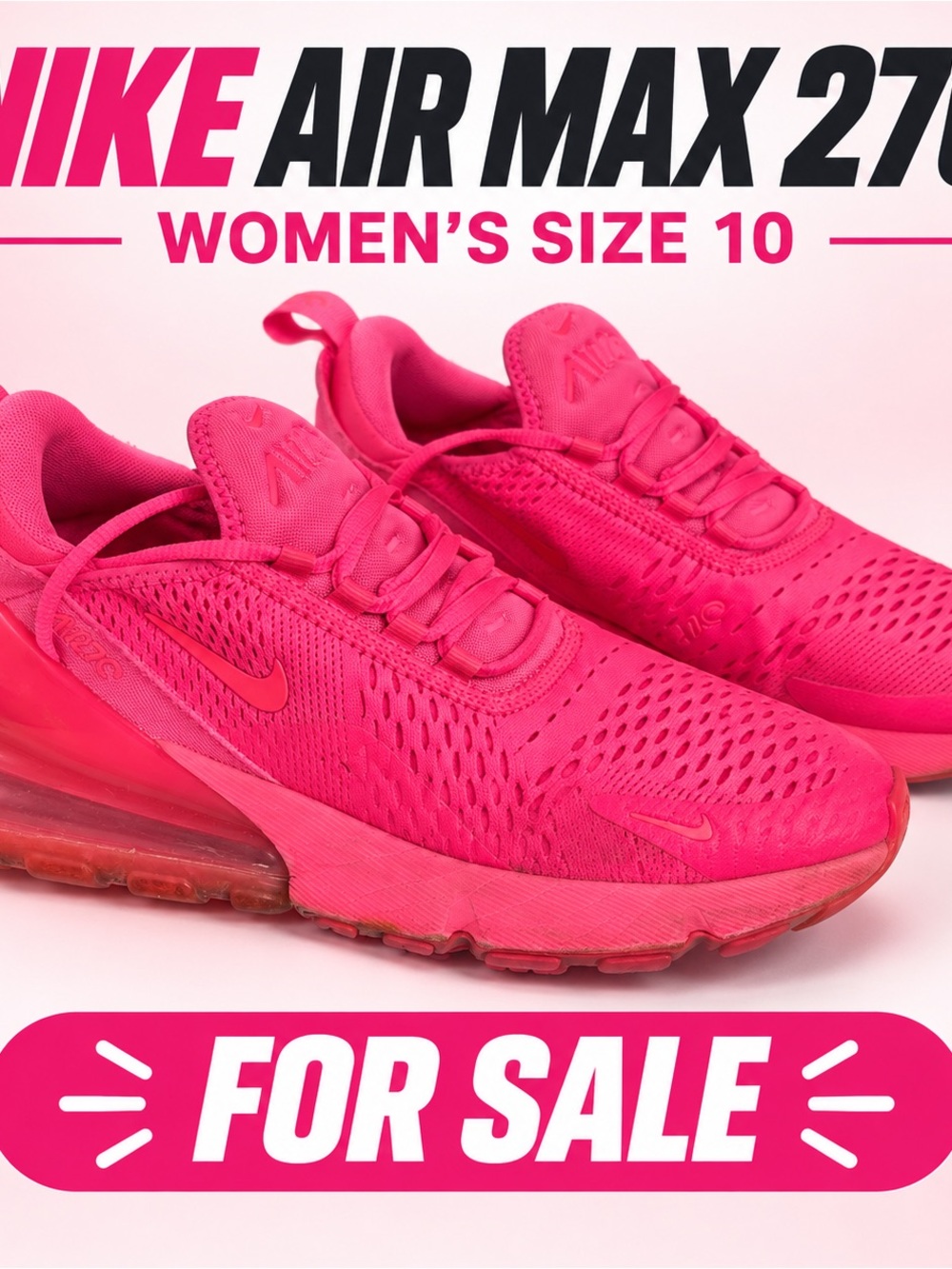 Nike Women's Air Max 270 Hot Pink Athletic Sneakers